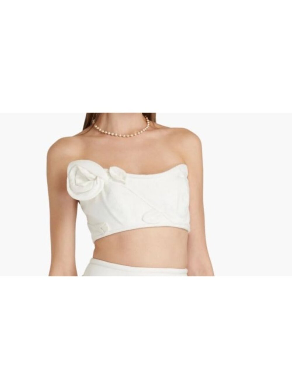 ZIMMERMANN Matchmaker Rose Floral Appliqué Linen Bra Top White Size 0 XS